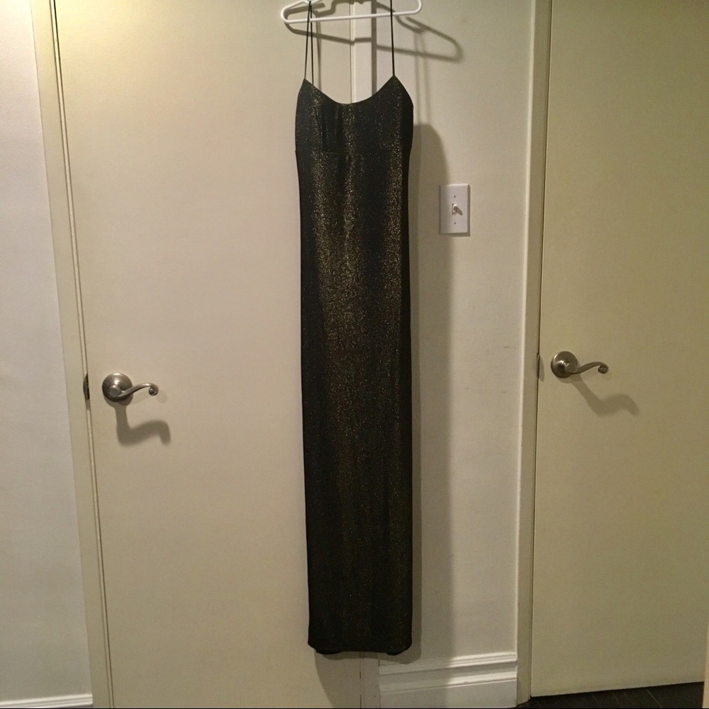 Long black/gold evening dress